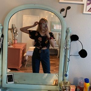 Cute Floral Cropped Tee